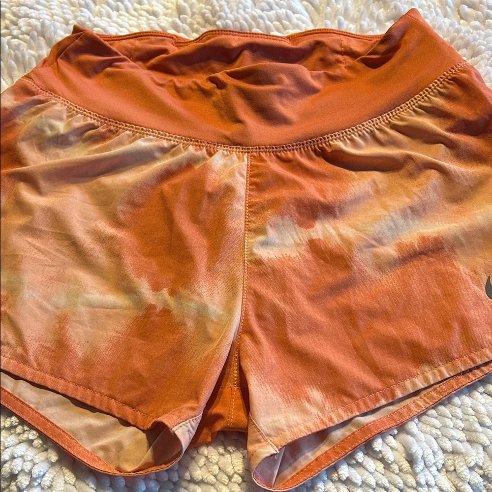 Nike Women's Athletic Orange Tie-Dye Shorts